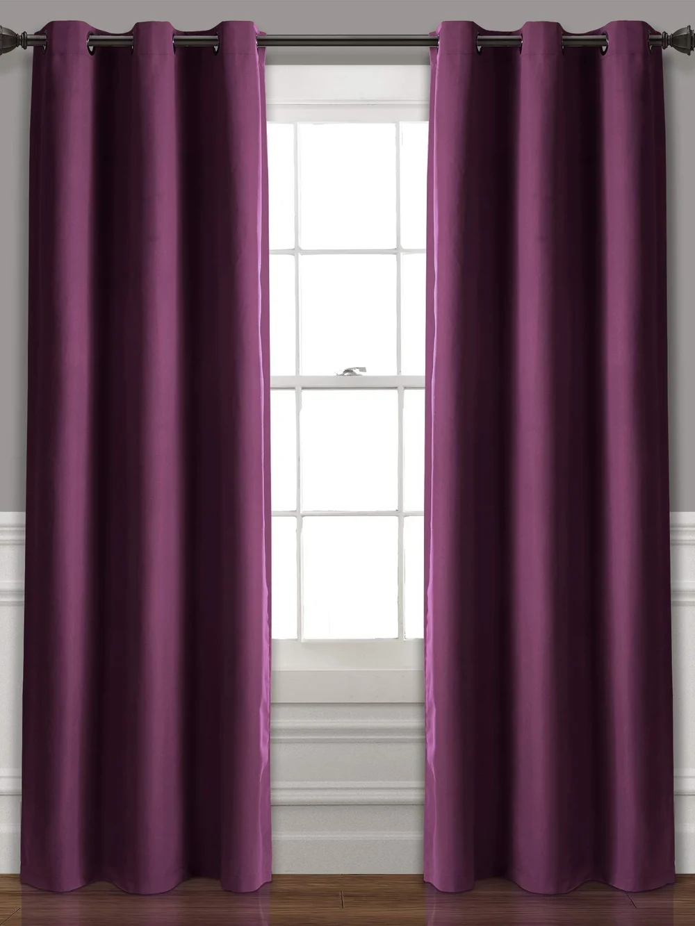 Plum Blackout Grommet Curtain Panels - Everly Collection
